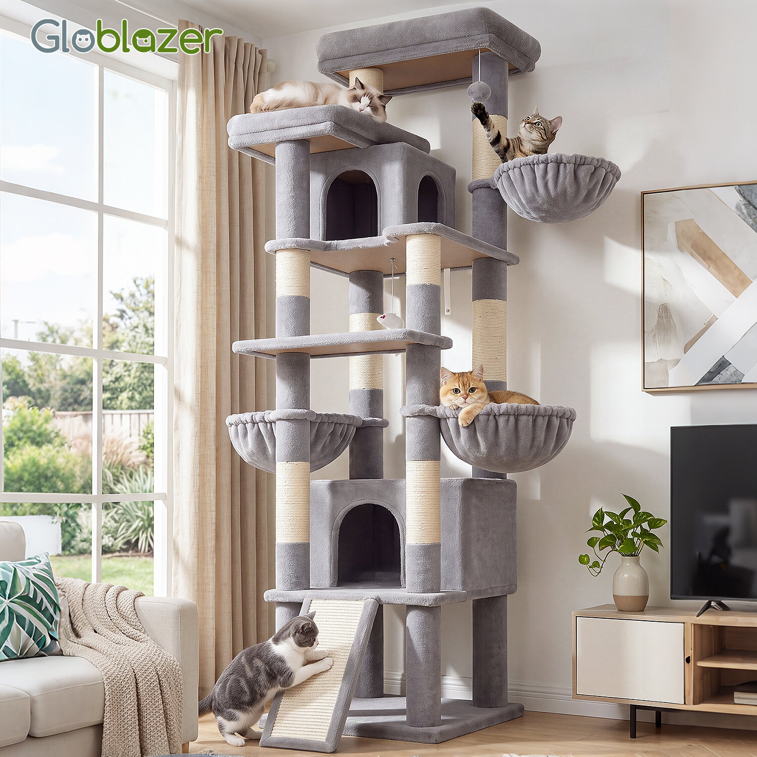 globlazer-f80j-arbre-chat-gris-clair-203-cm-xxl image 8