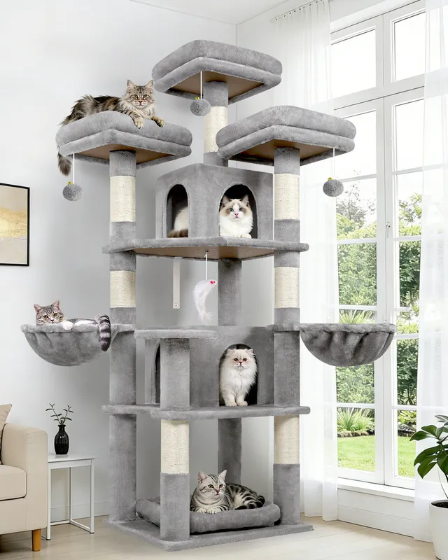 globlazer-f68b-arbre-chat-173-cm-gris-clair image 1