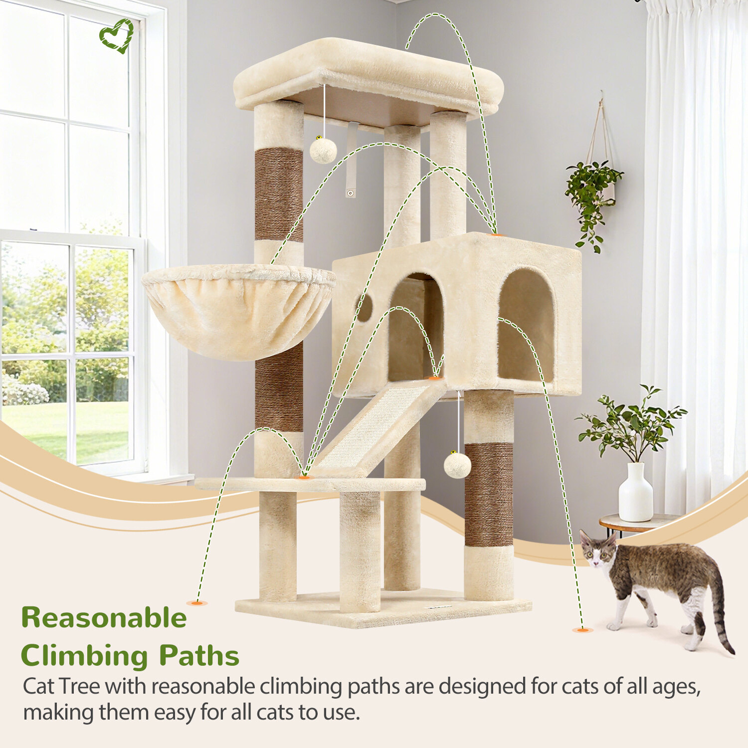 globlazer-s45-arbre-chat-beige-45-pouces-griffoir image 6