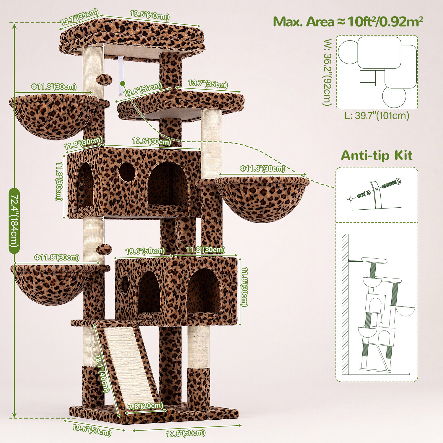 globlazer-f72g-arbre-chat-l-opard-183-cm image 8