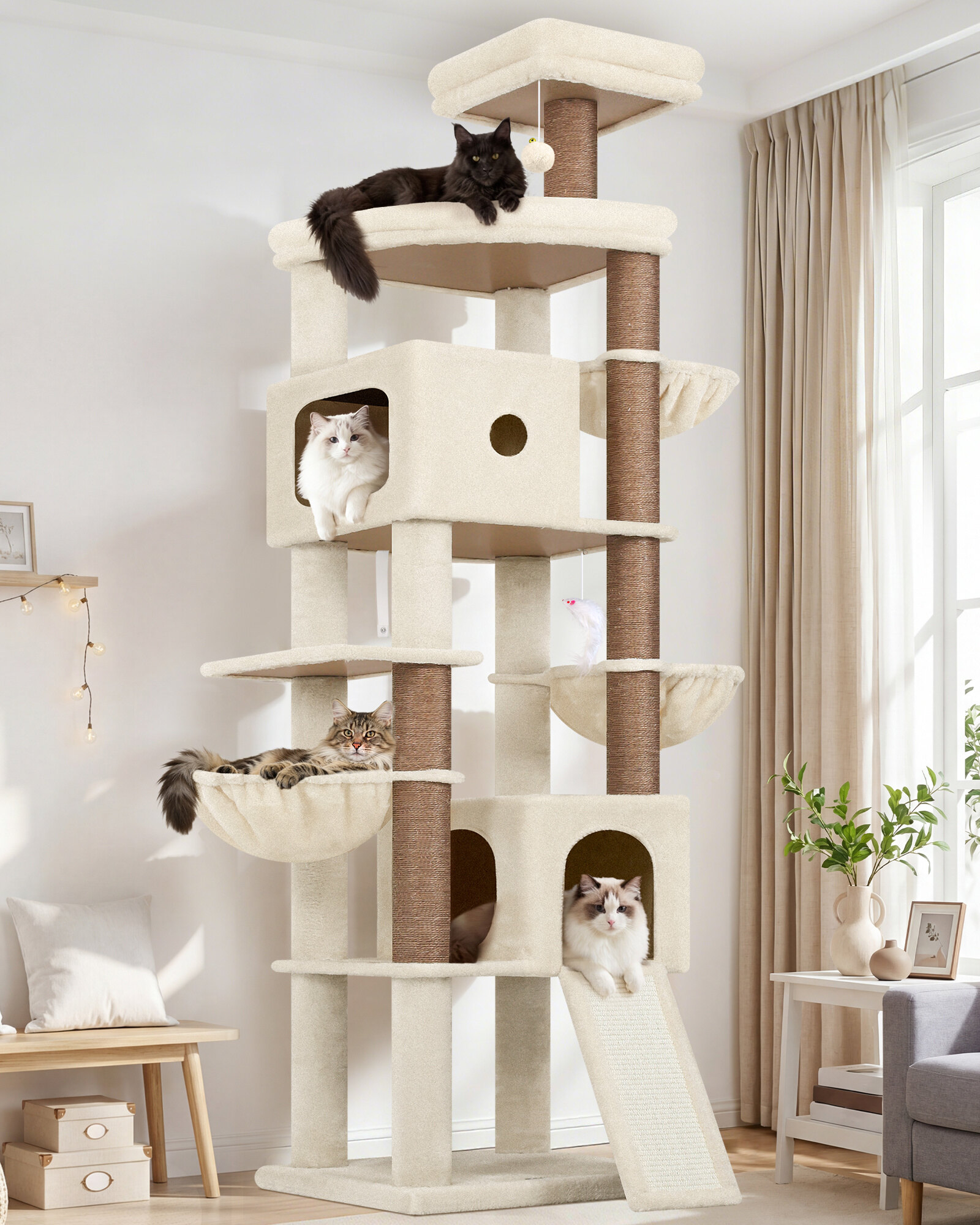 globlazer-f-series-f83c-arbre-chat-beige-83-pouces-grand image 1