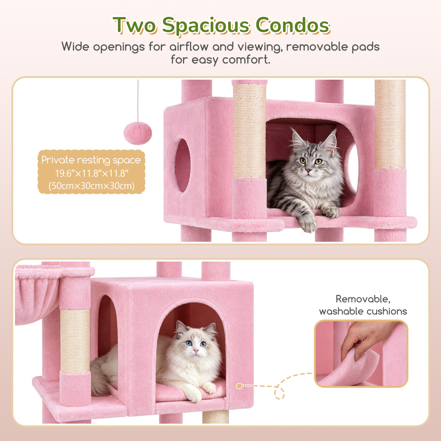 globlazer-s-series-s74-arbre-chat-rose-74-pouces-grand image 4