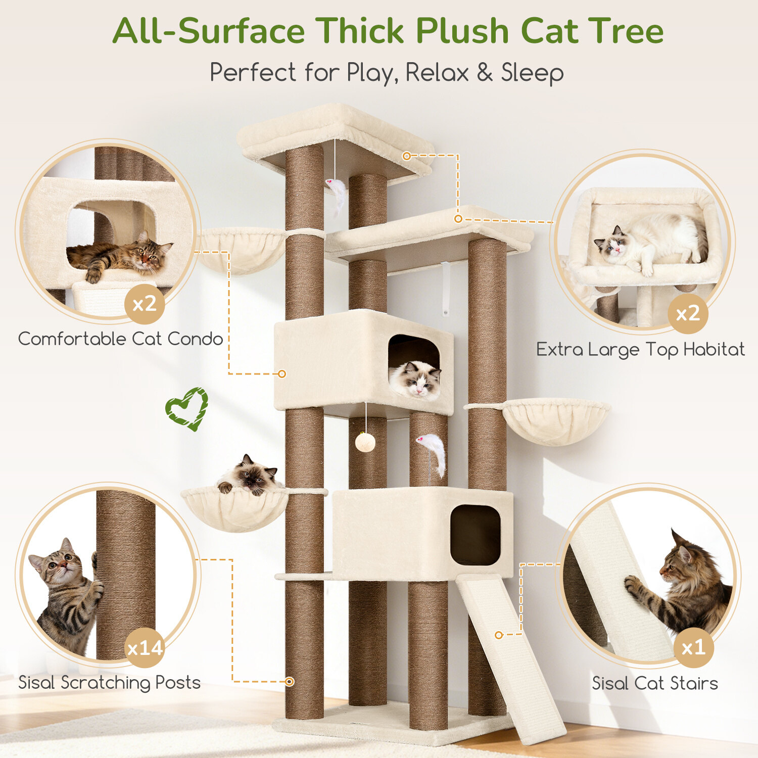 globlazer-s84-arbre-chat-beige-84-pouces-robuste-xxl image 3