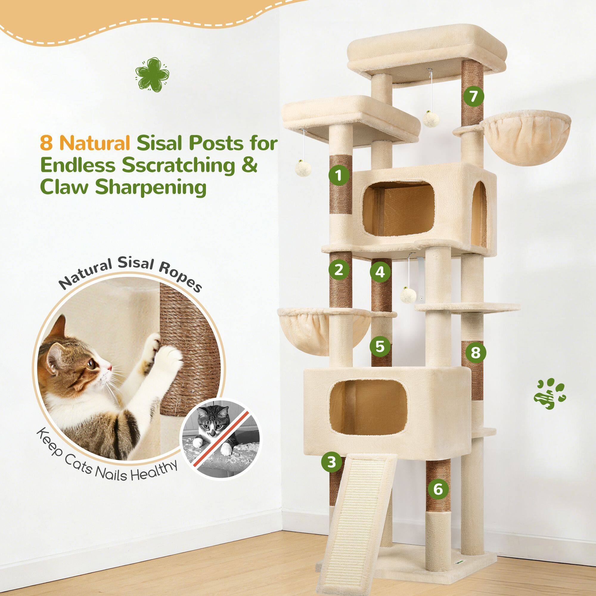globlazer-s-series-s77e-arbre-chat-beige-77-pouces-grand image 7
