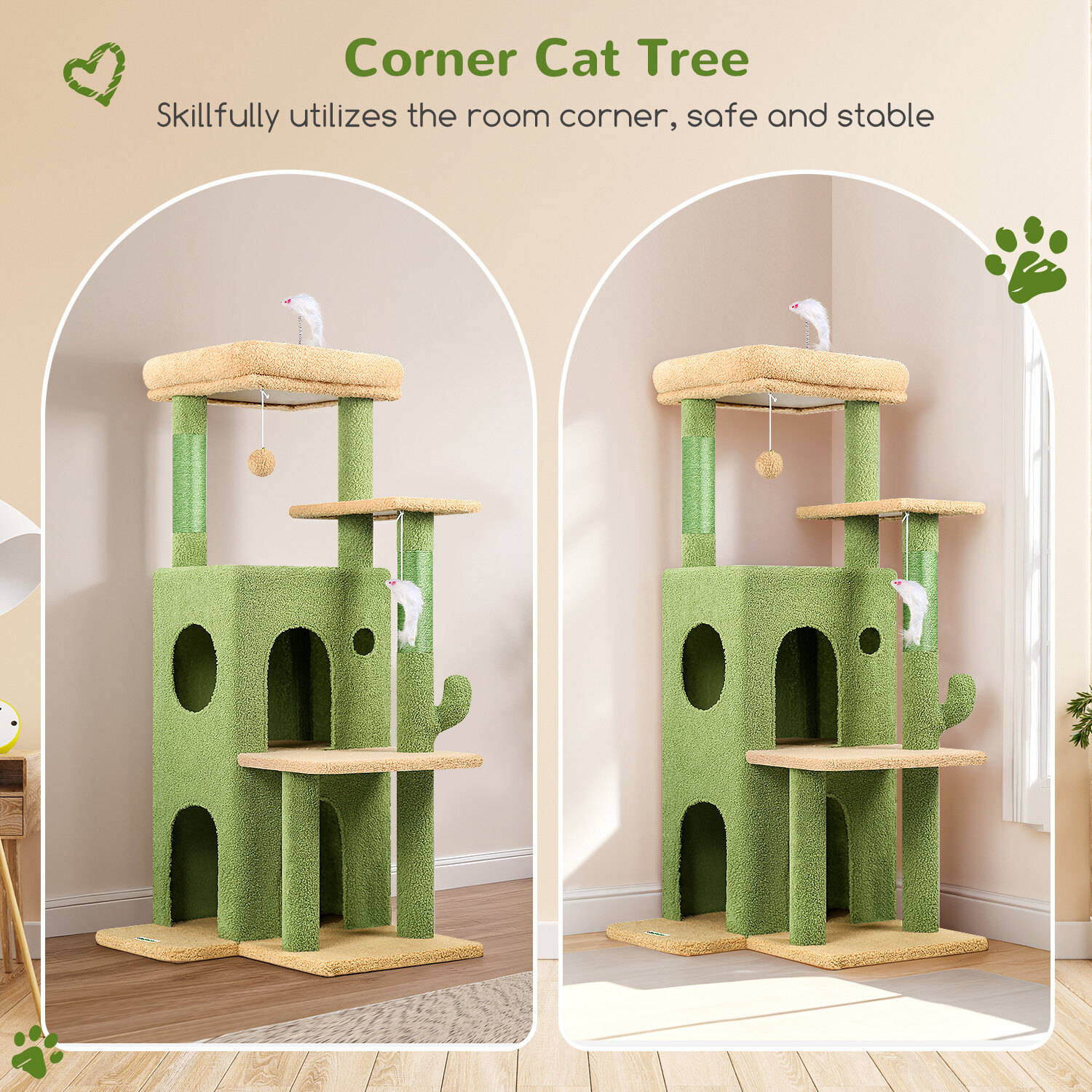 globlazer-f-series-fc50-arbre-chat-grand-chat-vert-127-cm image 3