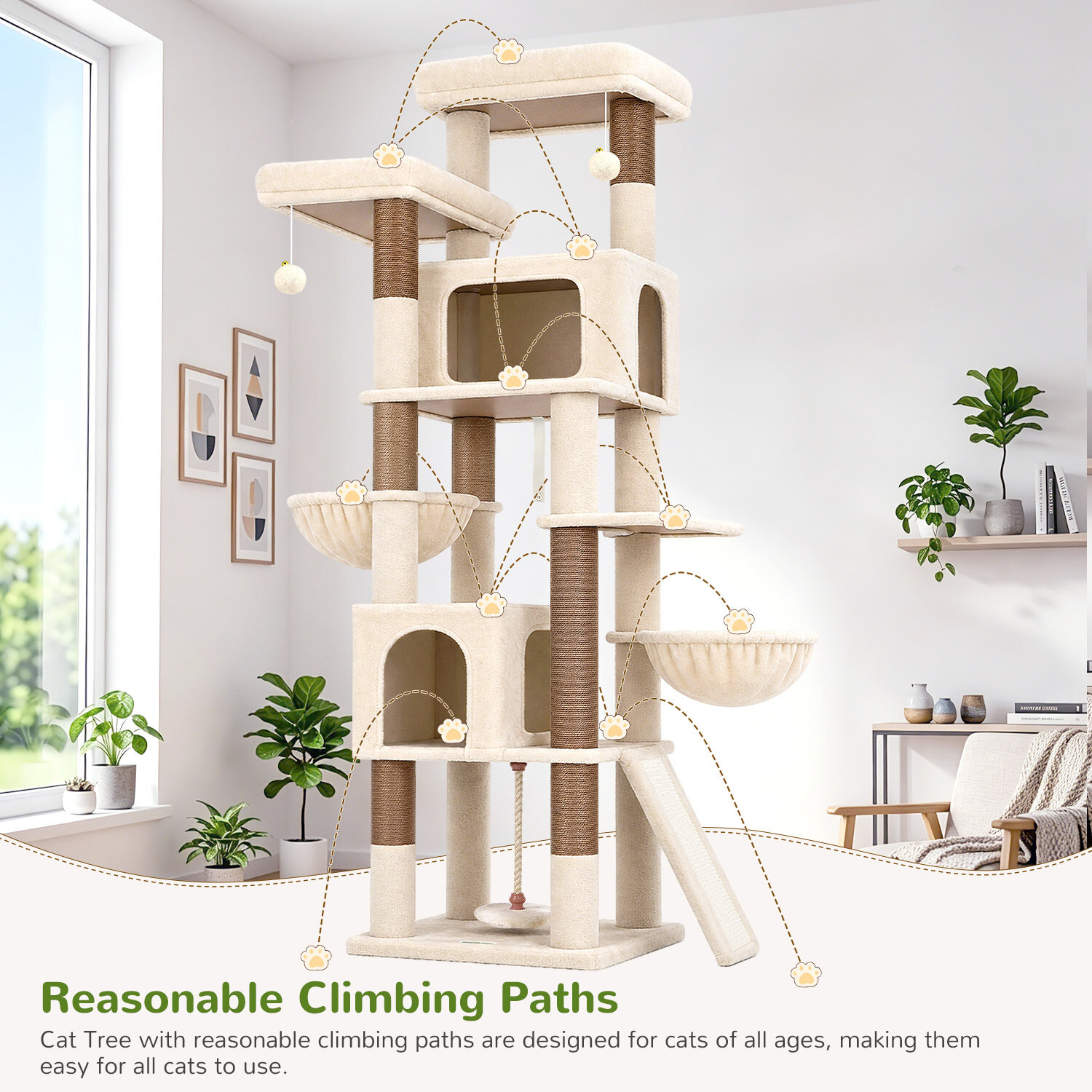 globlazer-f-series-f75b-arbre-chat-beige-190-cm image 8