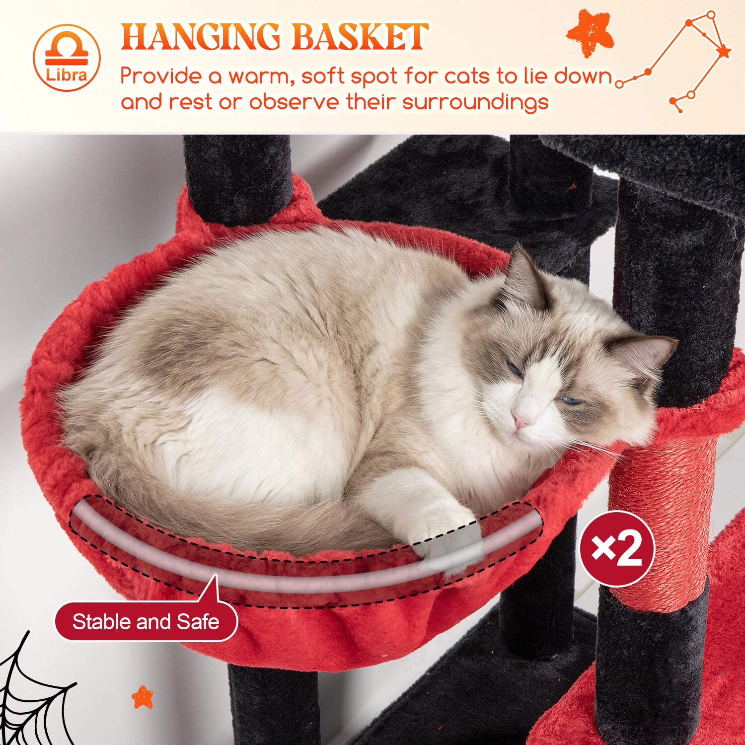 globlazer-z78-arbre-chat-rouge-noir-78-pouces-grand image 5