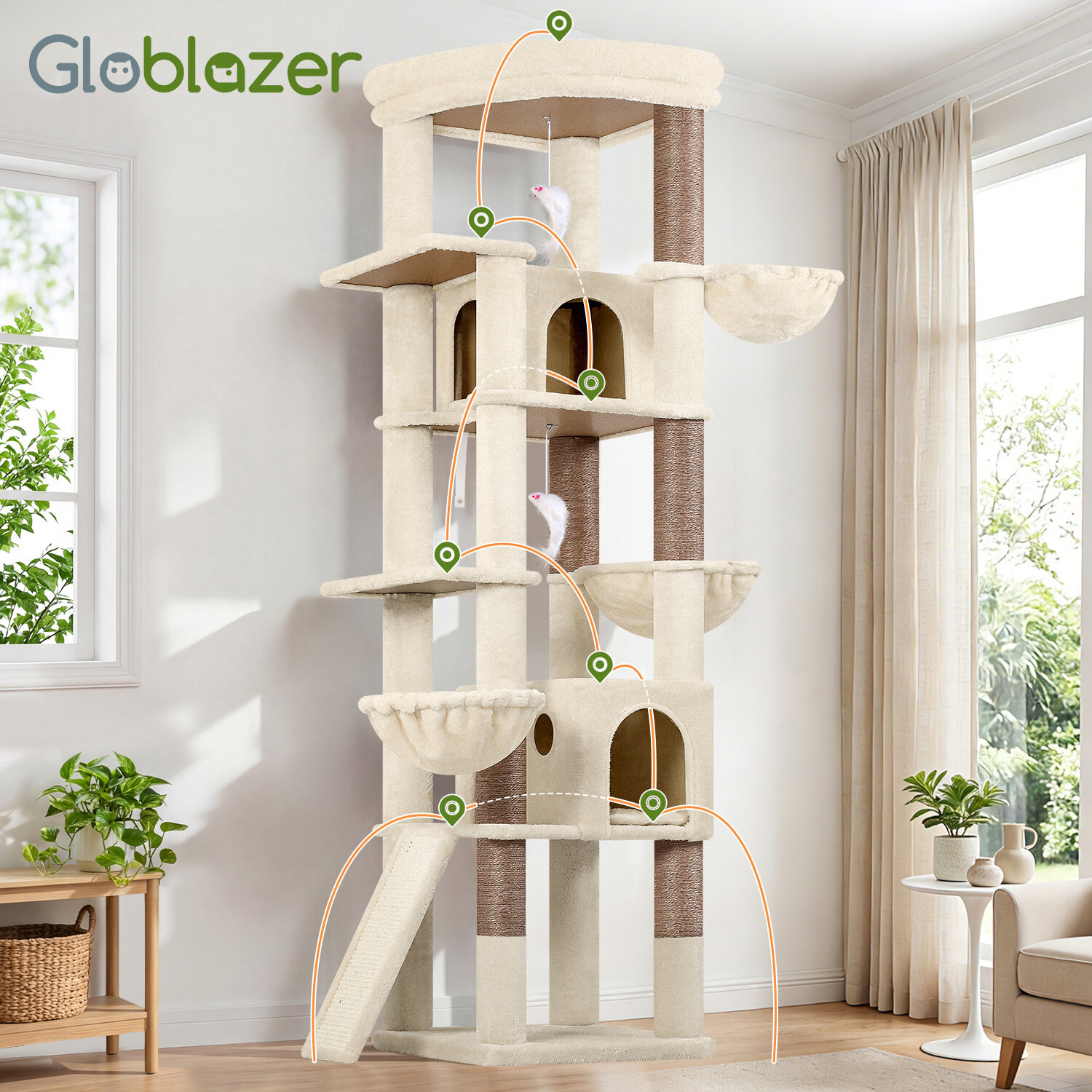 globlazer-s78g-arbre-chat-beige-198-cm-stable image 8