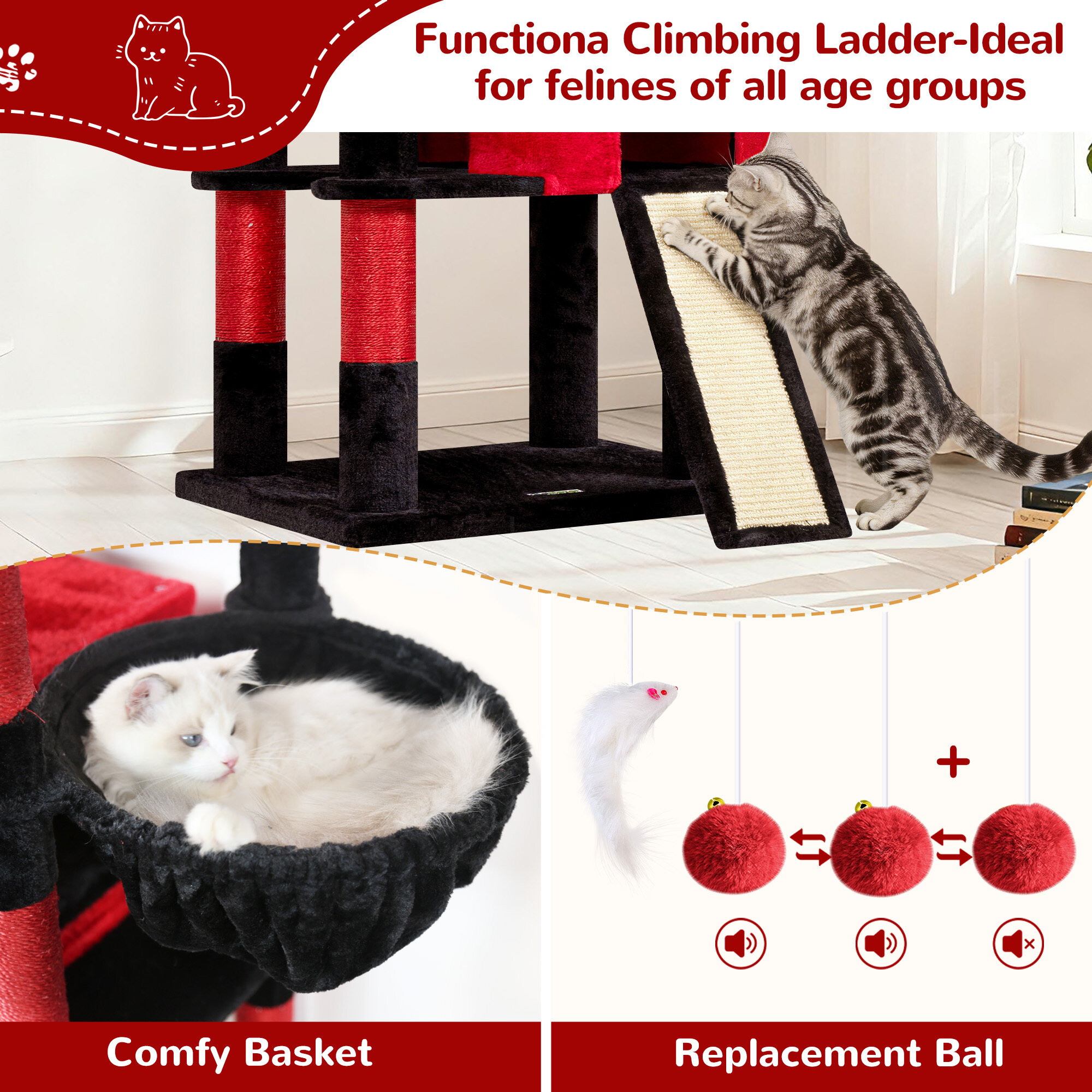 globlazer-f83d-arbre-chat-211-cm-rouge-noir-grands-chats image 5