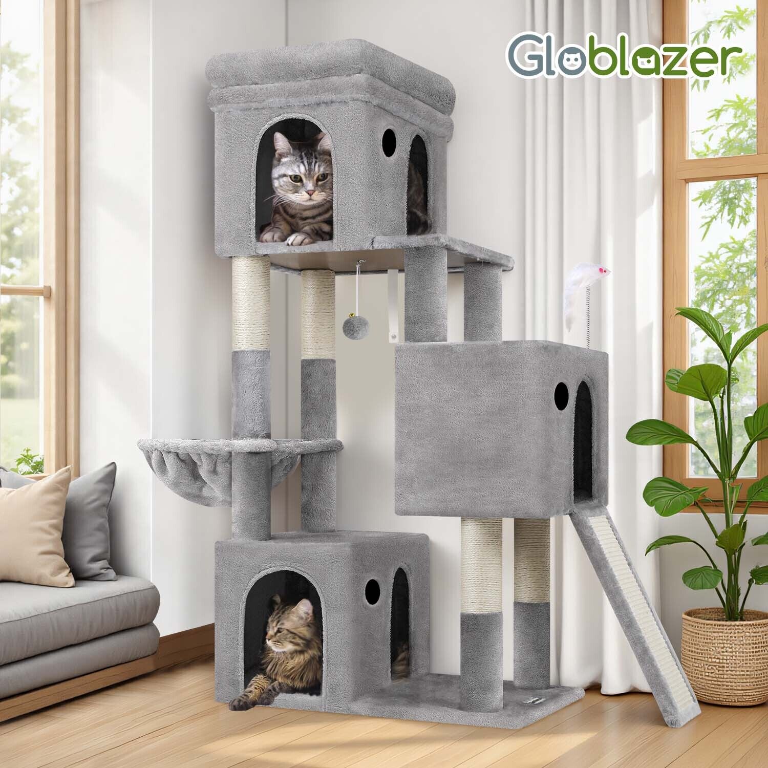 globlazer-f-series-f52b-arbre-chat-gris-clair-52-pouces-niche image 8