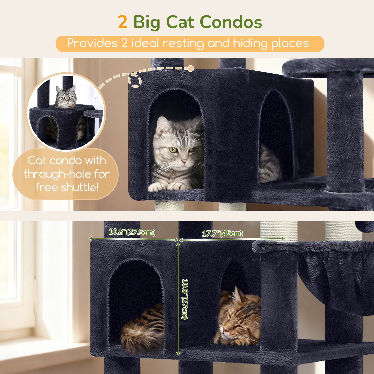 globlazer-s82-arbre-chat-gris-fonc-82-pouces-grand image 4