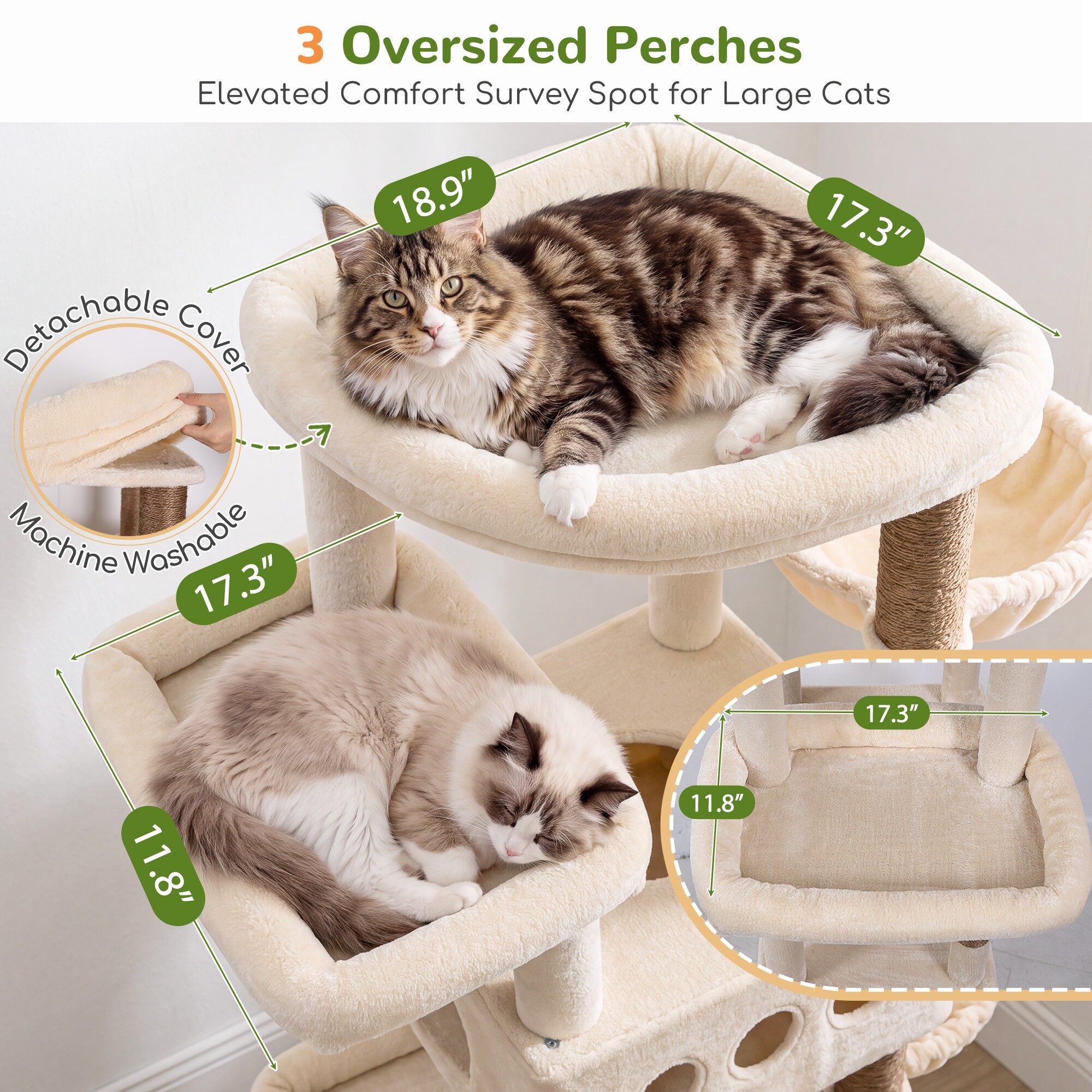 globlazer-s-series-84-pouces-arbre-chat-grand-chat-multi-niveaux image 3