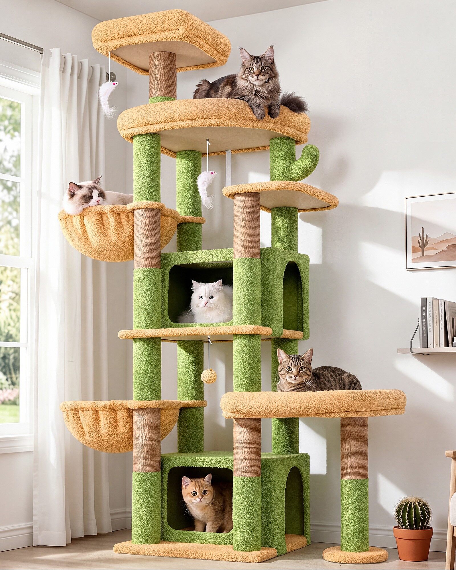 globlazer-s-series-s75-arbre-chat-cactus-vert-75-pouces image 1