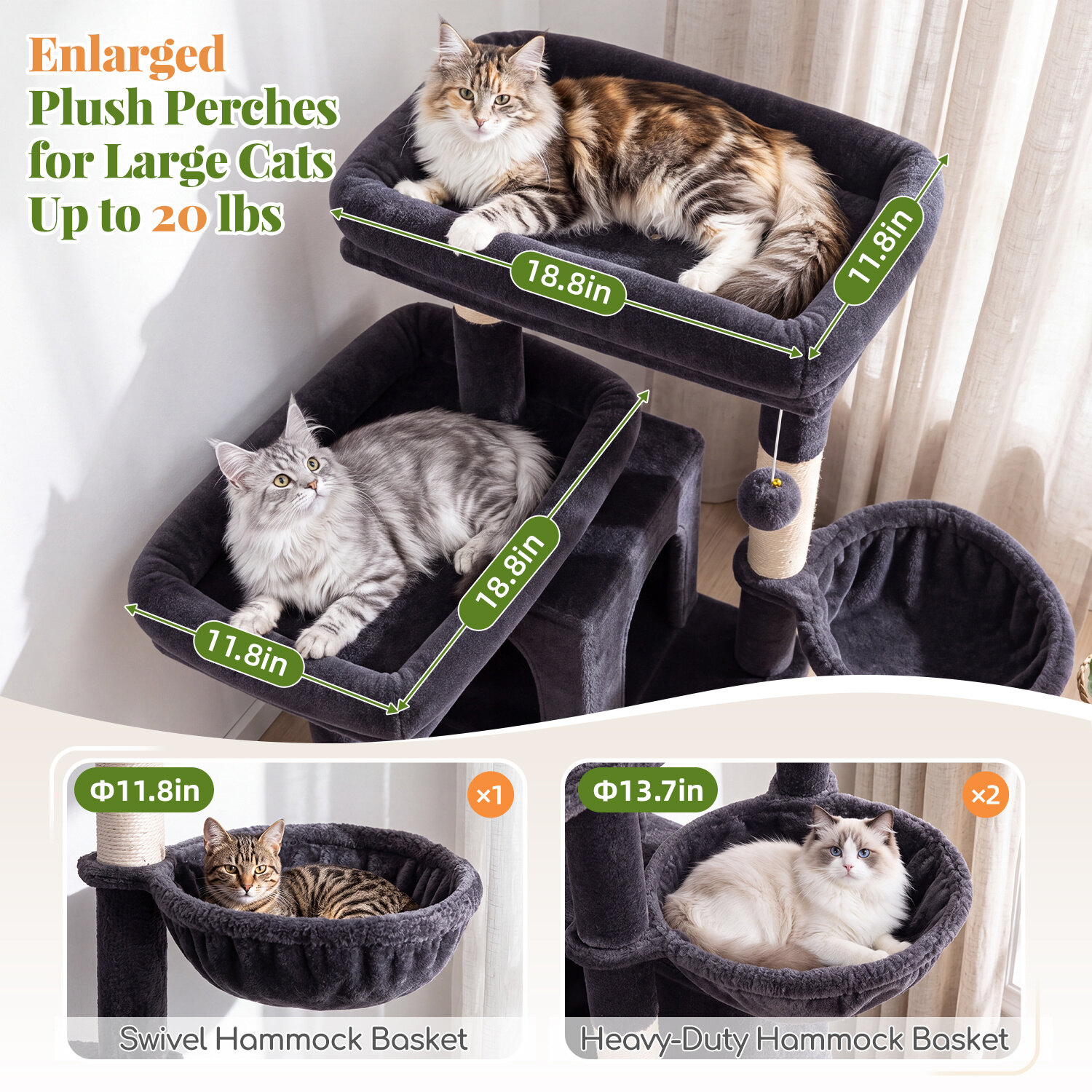 globlazer-f-series-f80j-arbre-chat-gris-fonc-80-pouces-xl image 3