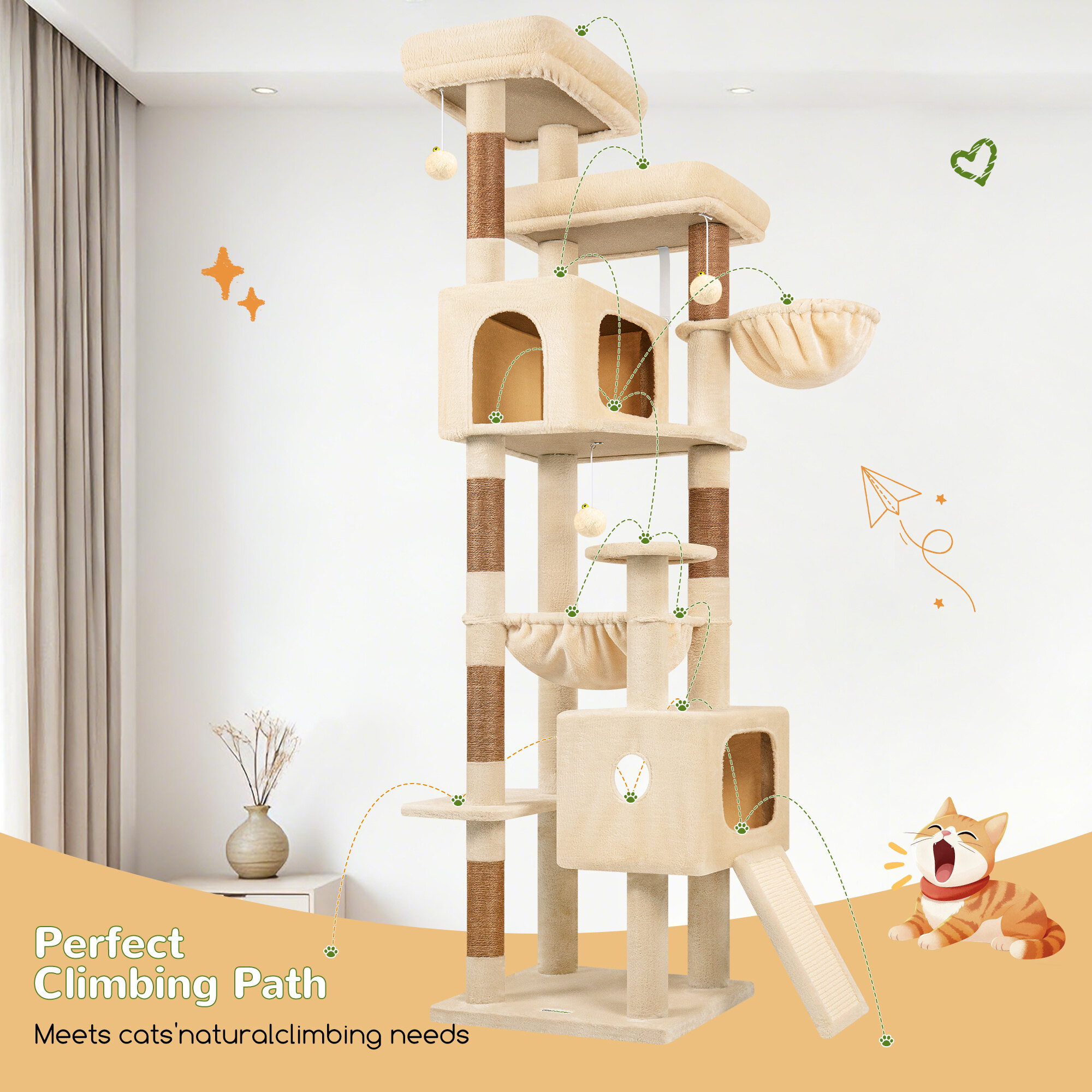 globlazer-f-series-f80g-arbre-chat-beige-80-pouces image 8