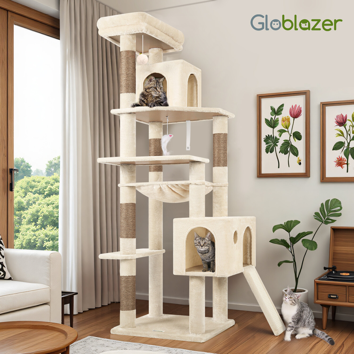 globlazer-f70-pro-arbre-chat-beige-70-pouces-grande-taille image 8