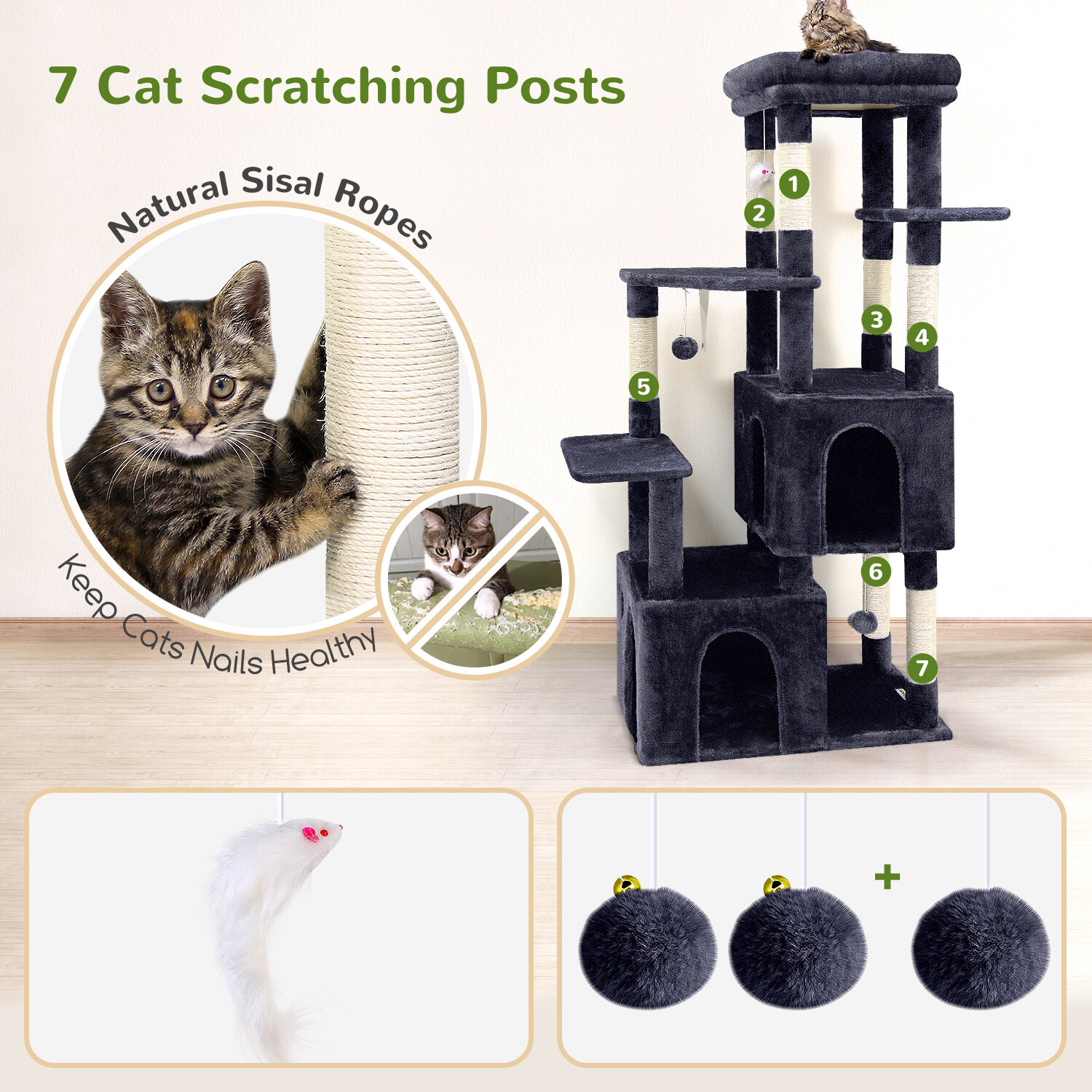globlazer-f61-arbre-chat-gris-fonc-61-pouces-stable image 6