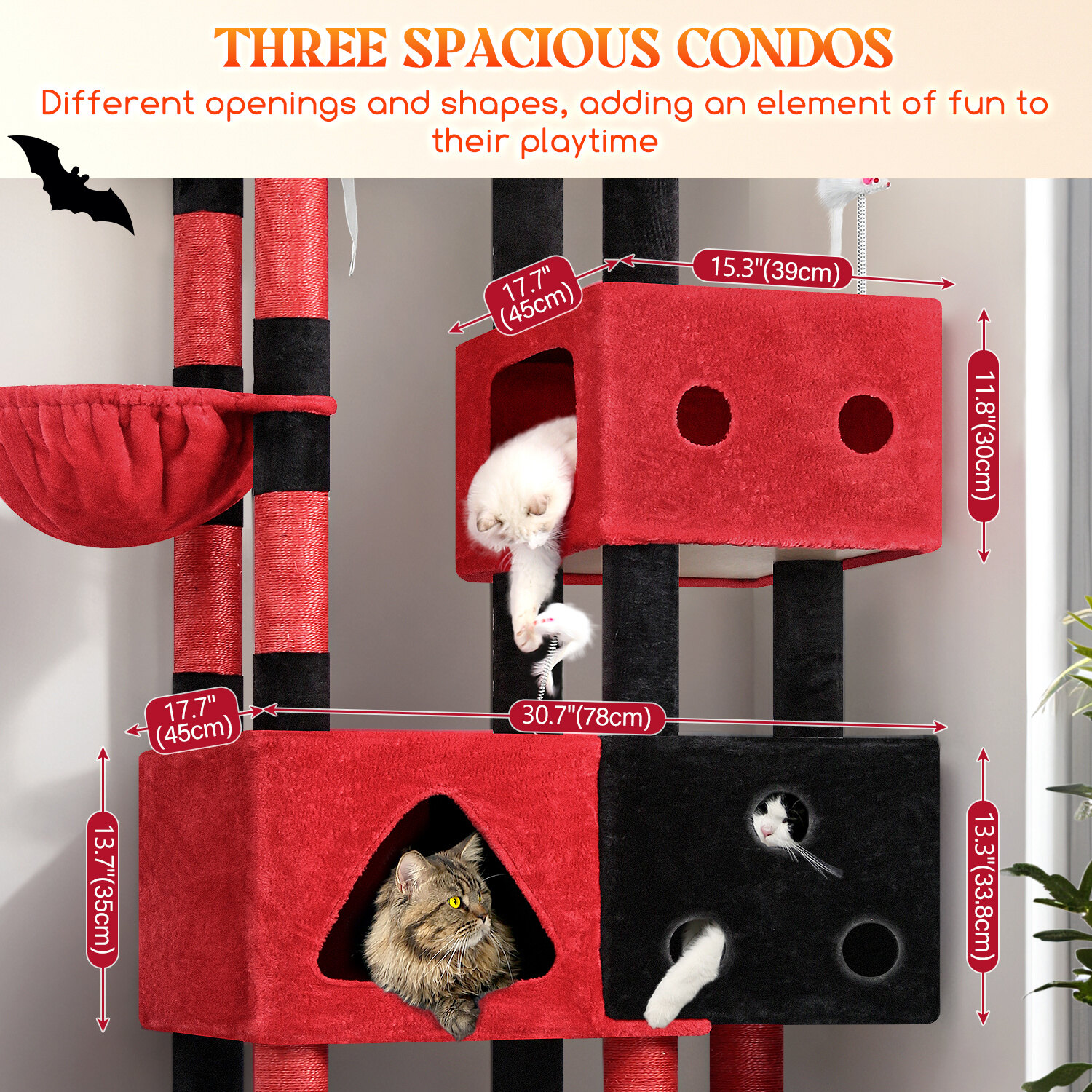 globlazer-f-series-f81-arbre-chat-grand-chat-rouge-noir-81-pouces image 4