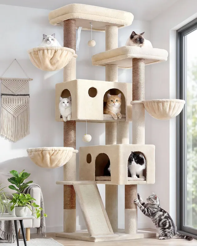 globlazer-f72g-arbre-chat-beige-72-pouces-grands-chats image 1