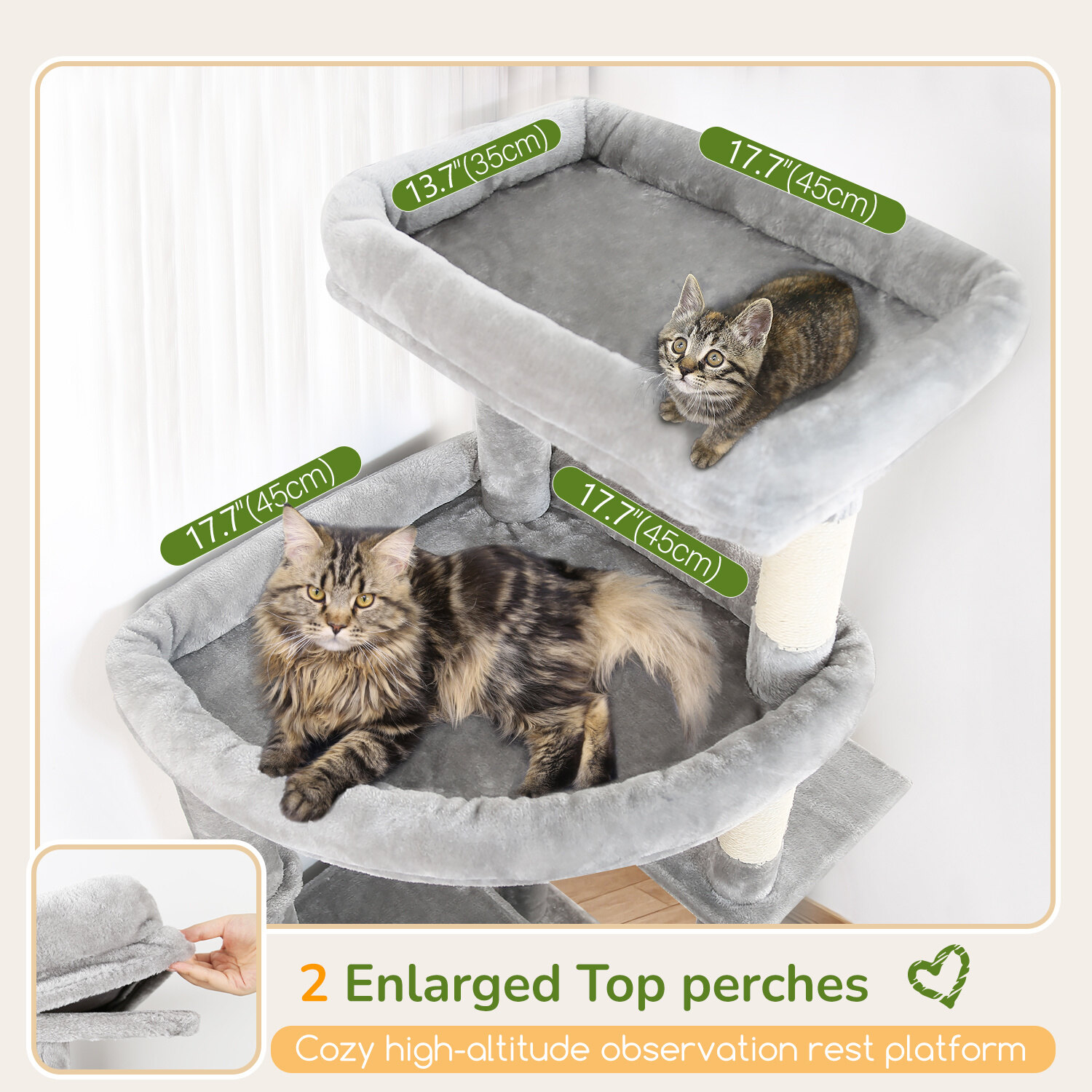 globlazer-f-series-f70e-arbre-chat-gris-clair-70-pouces image 3