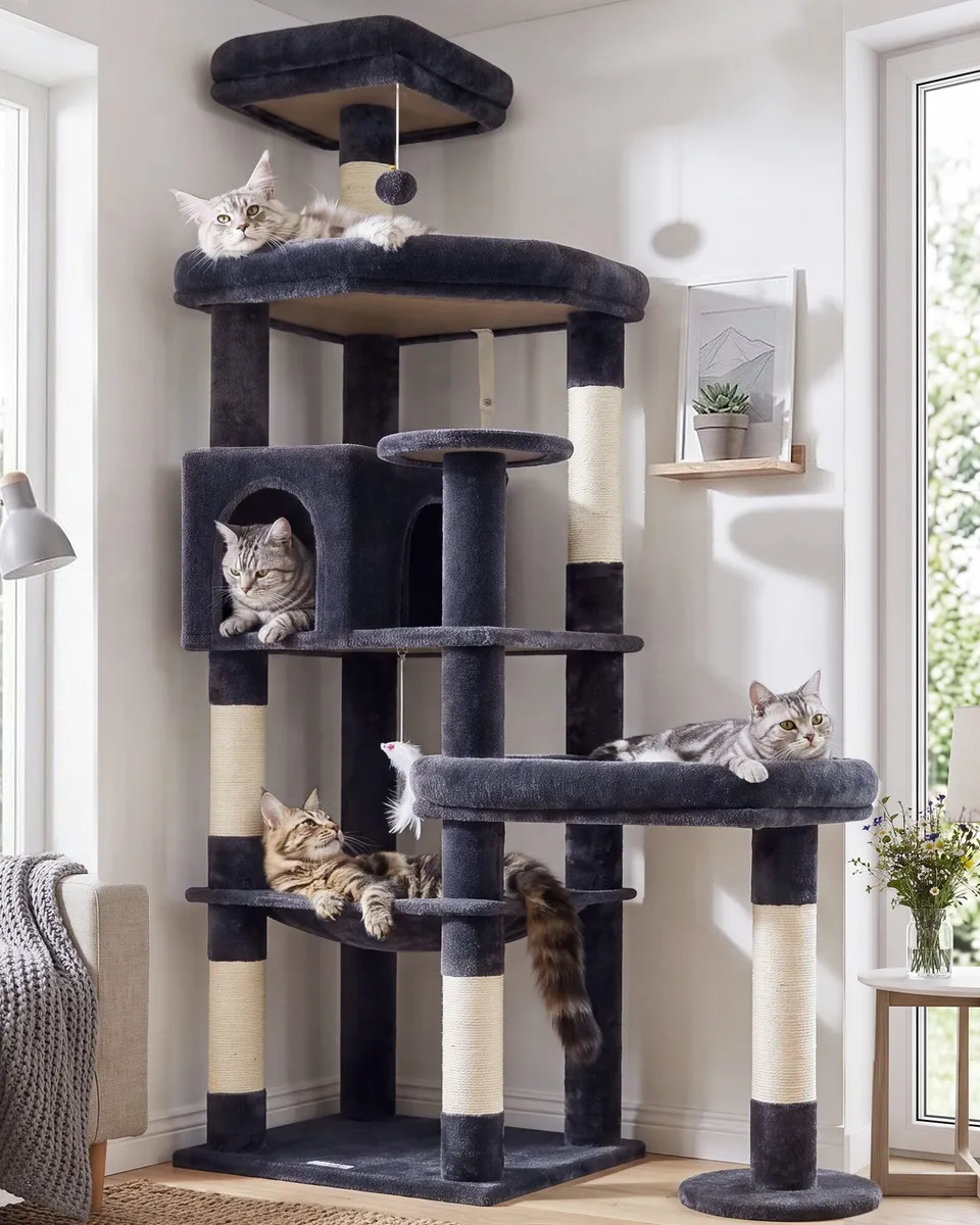 globlazer-s65-arbre-chat-grand-gris-fonc-165-cm image 1