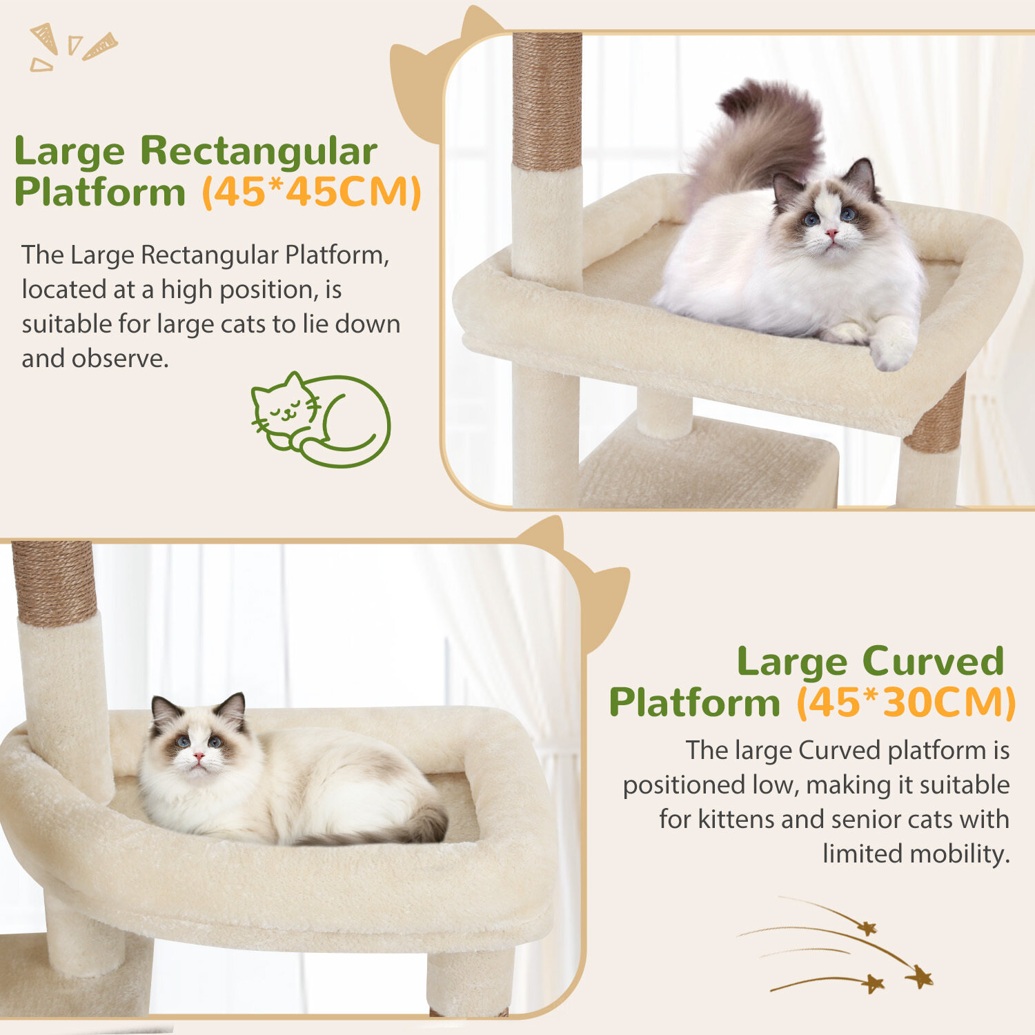 globlazer-f-series-f74f-arbre-chat-beige-74-pouces-stable image 4