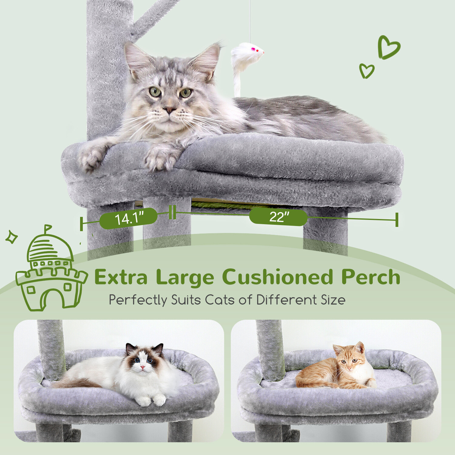globlazer-f50-arbre-chat-gris-clair-127-cm-compact image 6