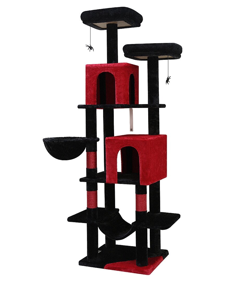 globlazer-f69-arbre-chat-noir-rouge-69-pouces-gothique image 2