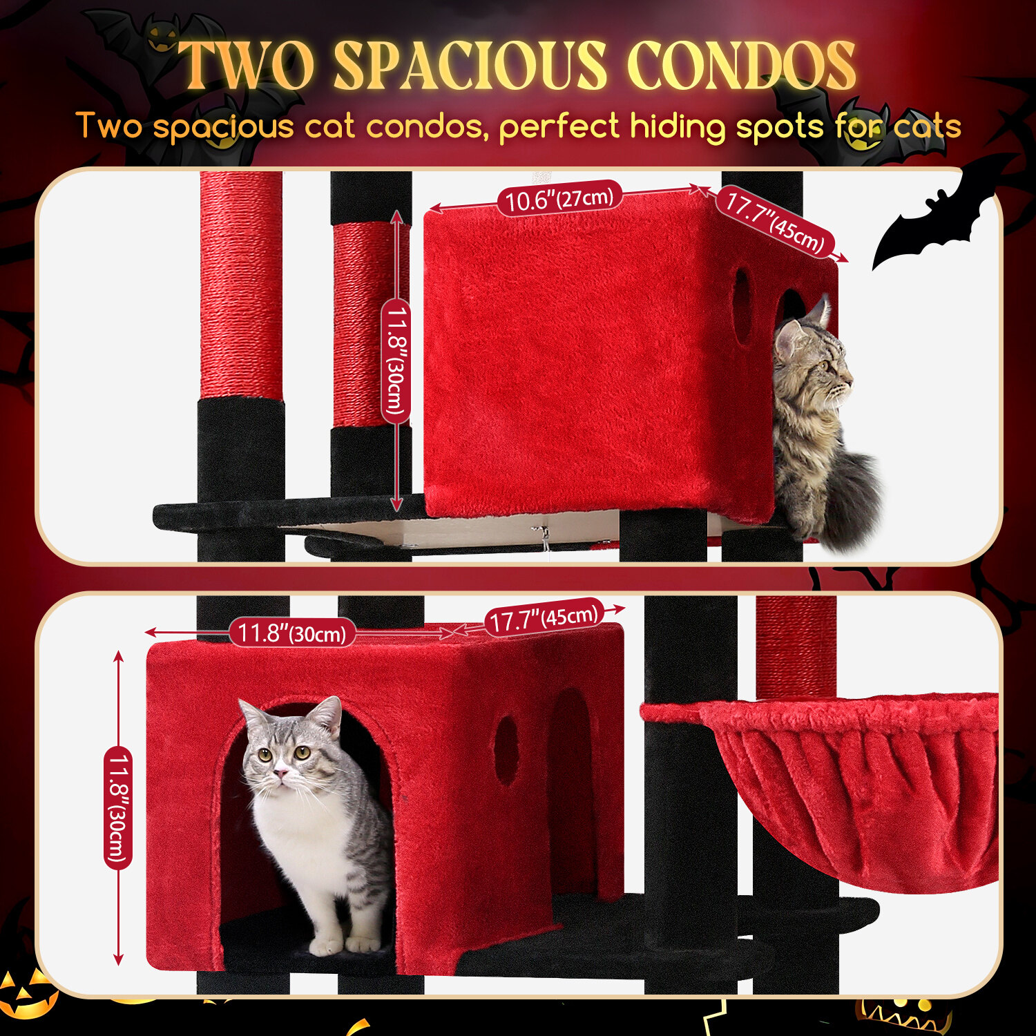 globlazer-f83-arbre-a-chat-rouge-noir-211-cm image 4
