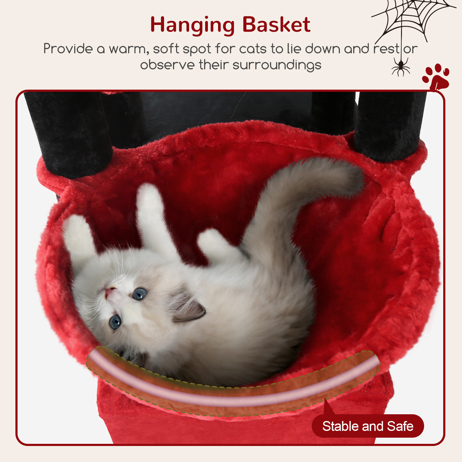 globlazer-f61-arbre-chat-rouge-noir-61-pouces-robuste image 4