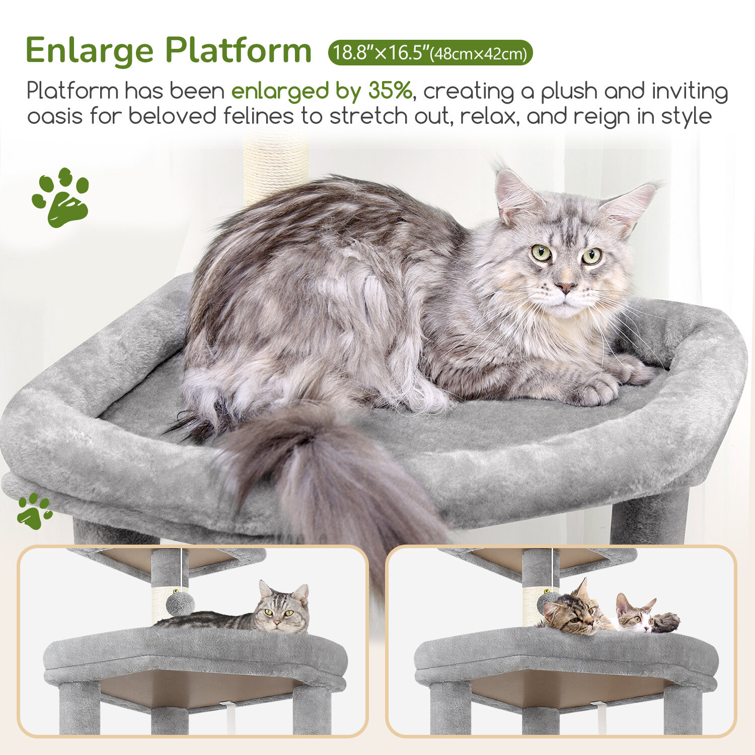 globlazer-s-series-s65-arbre-chat-gris-clair-65-pouces-robuste image 3