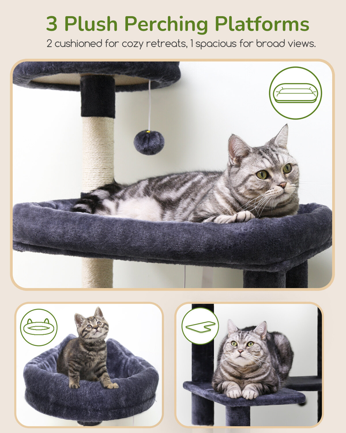 globlazer-f-series-f73-arbre-chat-grand-chat-gris-fonc-73-pouces image 3