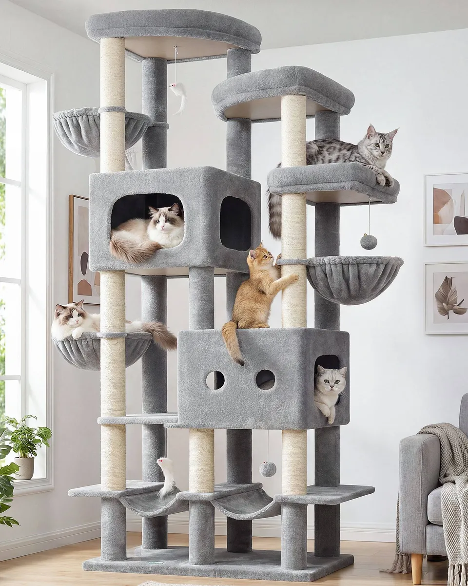 globlazer-s81-arbre-chat-gris-clair-81-pouces-grand-chat image 1