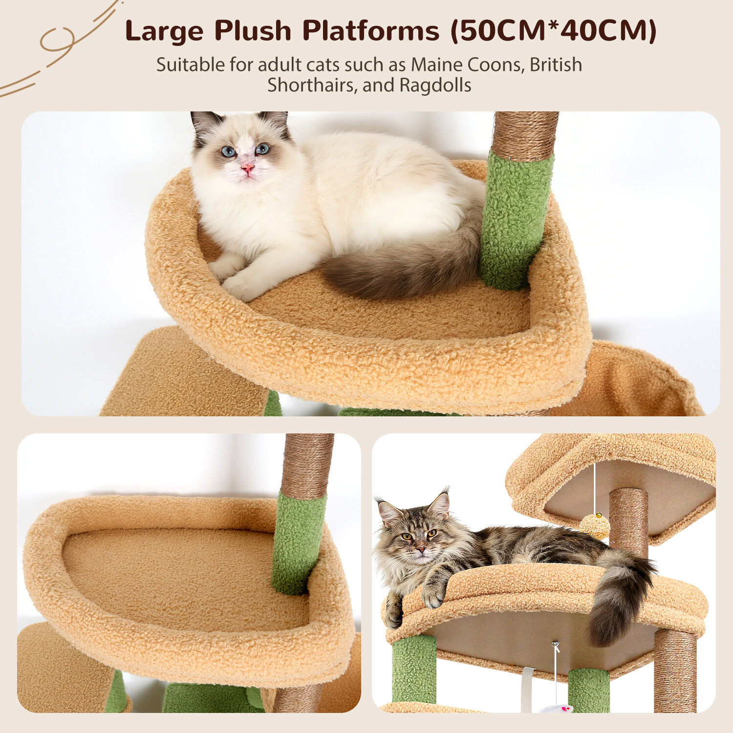 globlazer-s-series-s76b-arbre-chat-vert-cactus-76-pouces image 5