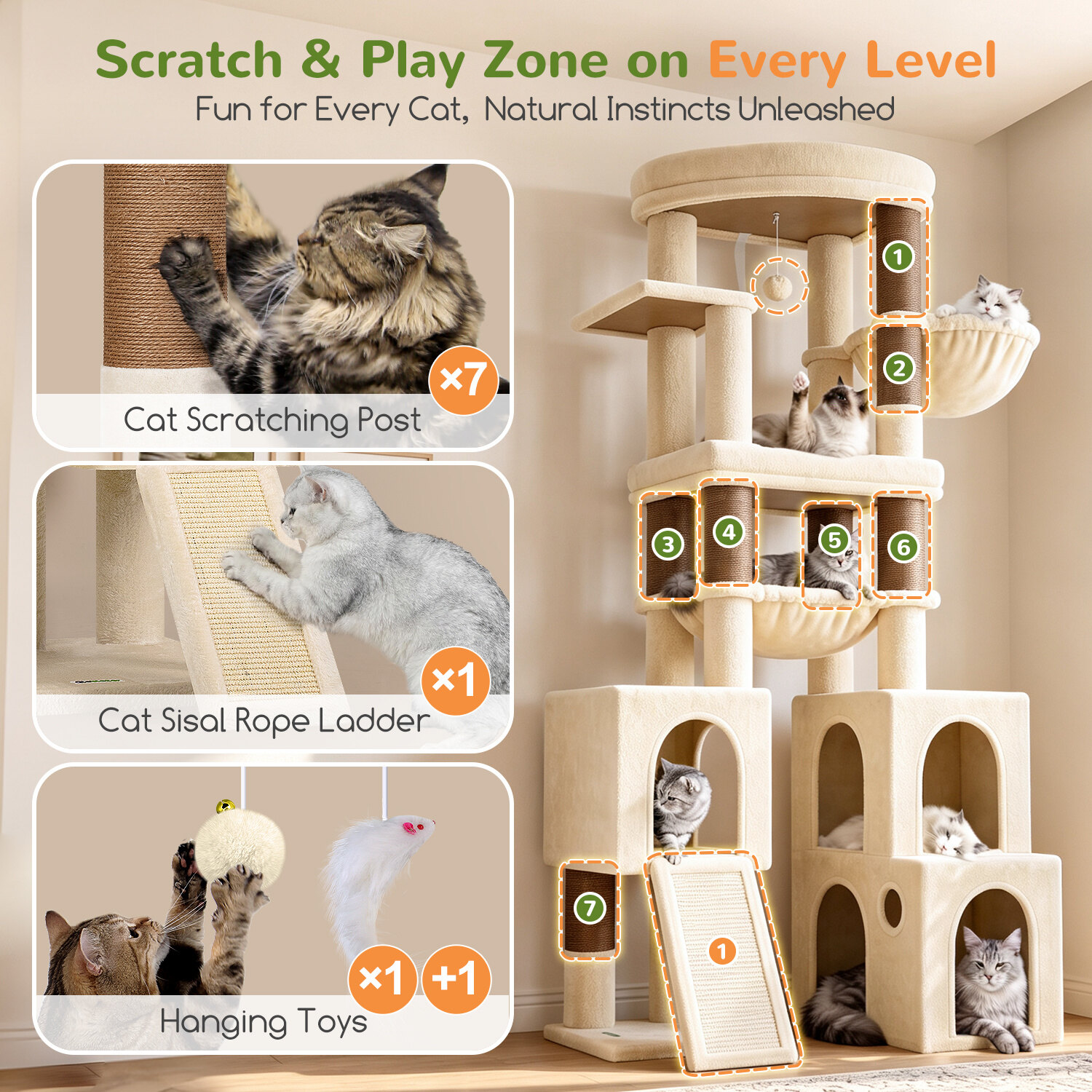 globlazer-s-series-s72g-arbre-chat-beige-72-pouces image 4