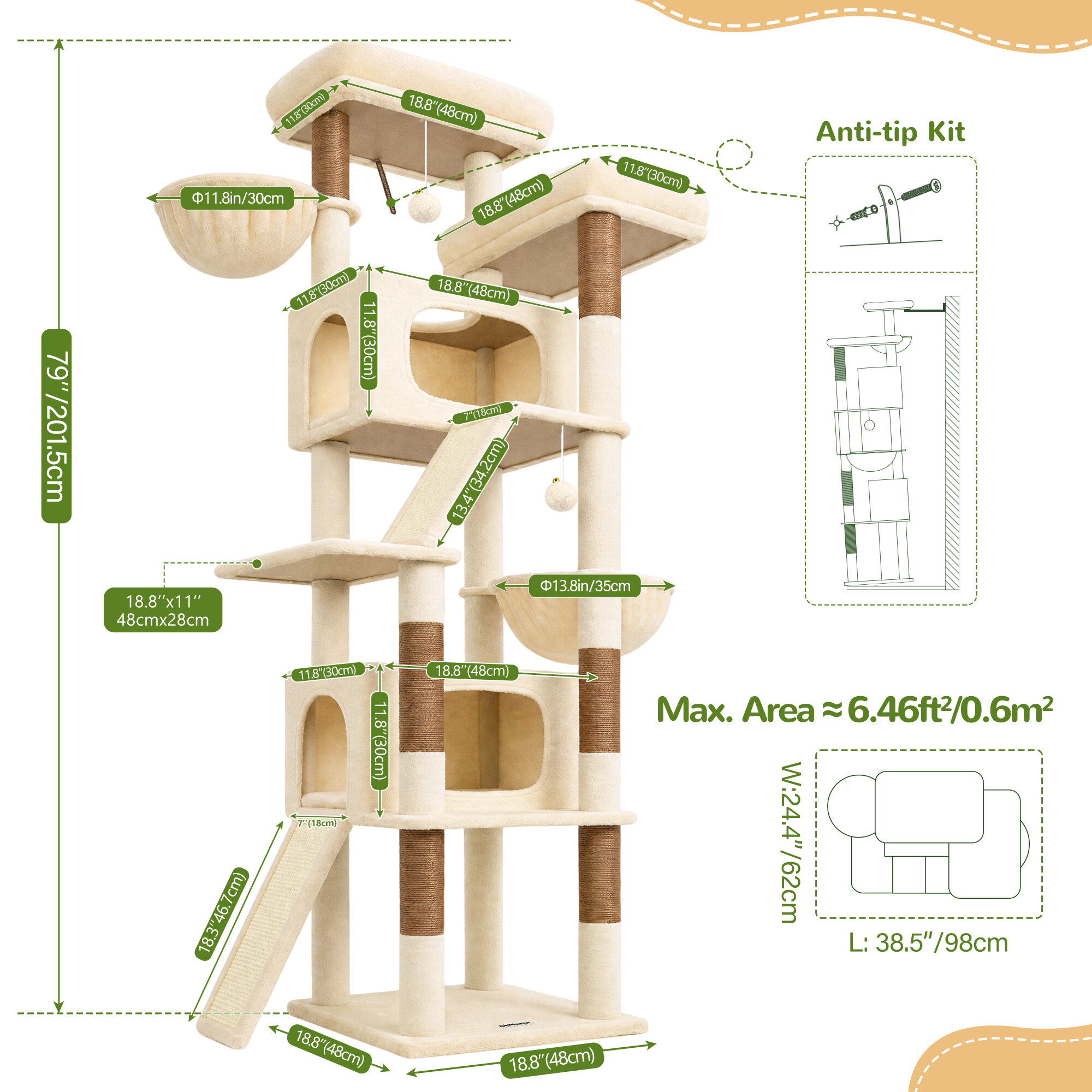 globlazer-s-series-s79-arbre-chat-beige-79-pouces-xxl image 4