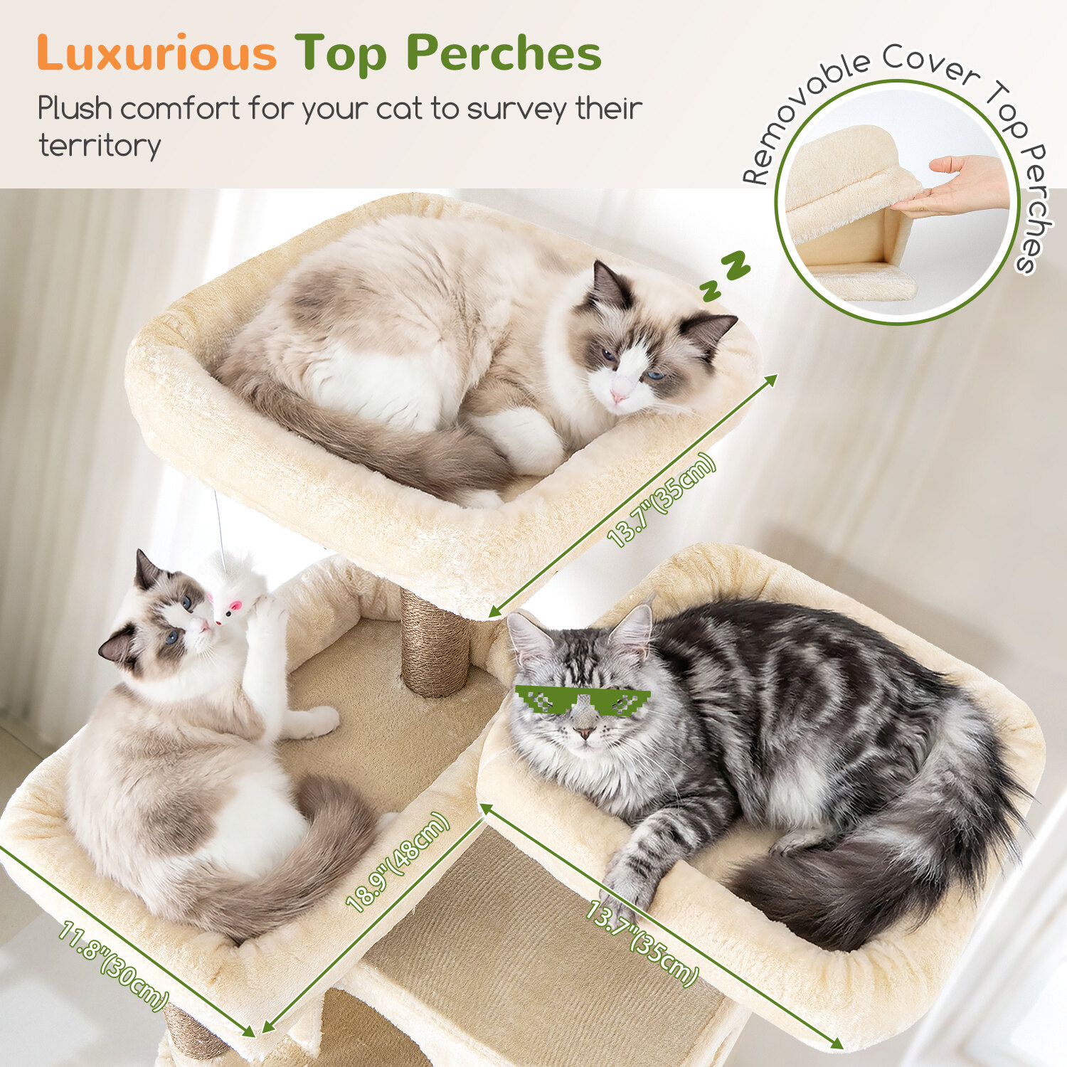 globlazer-f-series-f73c-arbre-chat-beige-185-cm image 3