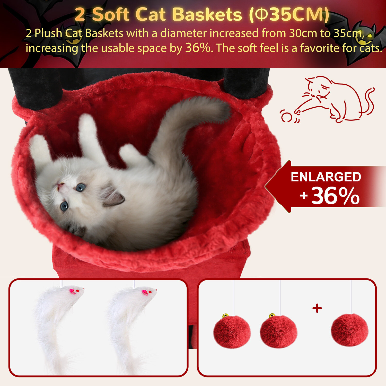 globlazer-s-series-s74e-arbre-chat-rouge-noir-188-cm-robuste image 4