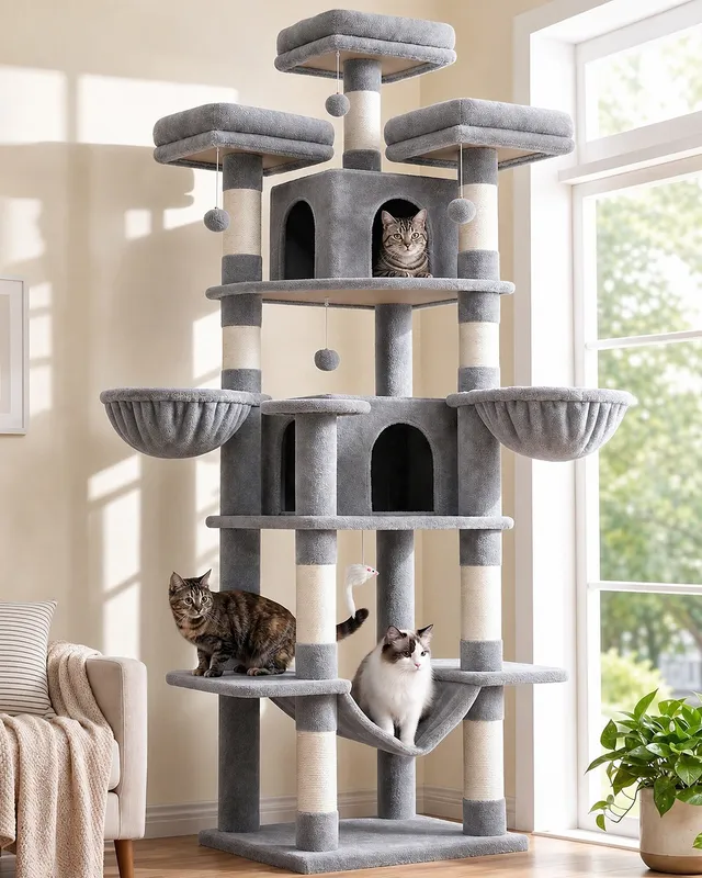globlazer-f80-arbre-chat-gris-clair-203-cm-xl image 1