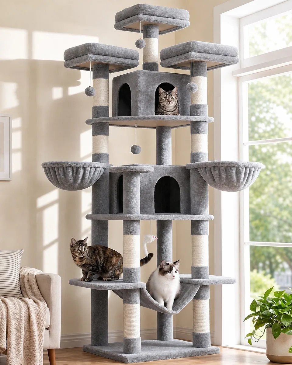 globlazer-f80-arbre-chat-gris-clair-203-cm-xl image 1
