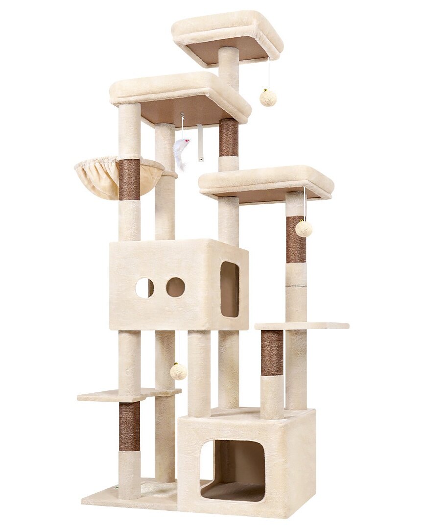globlazer-f80e-arbre-chat-203-cm-beige-grand-chat image 2