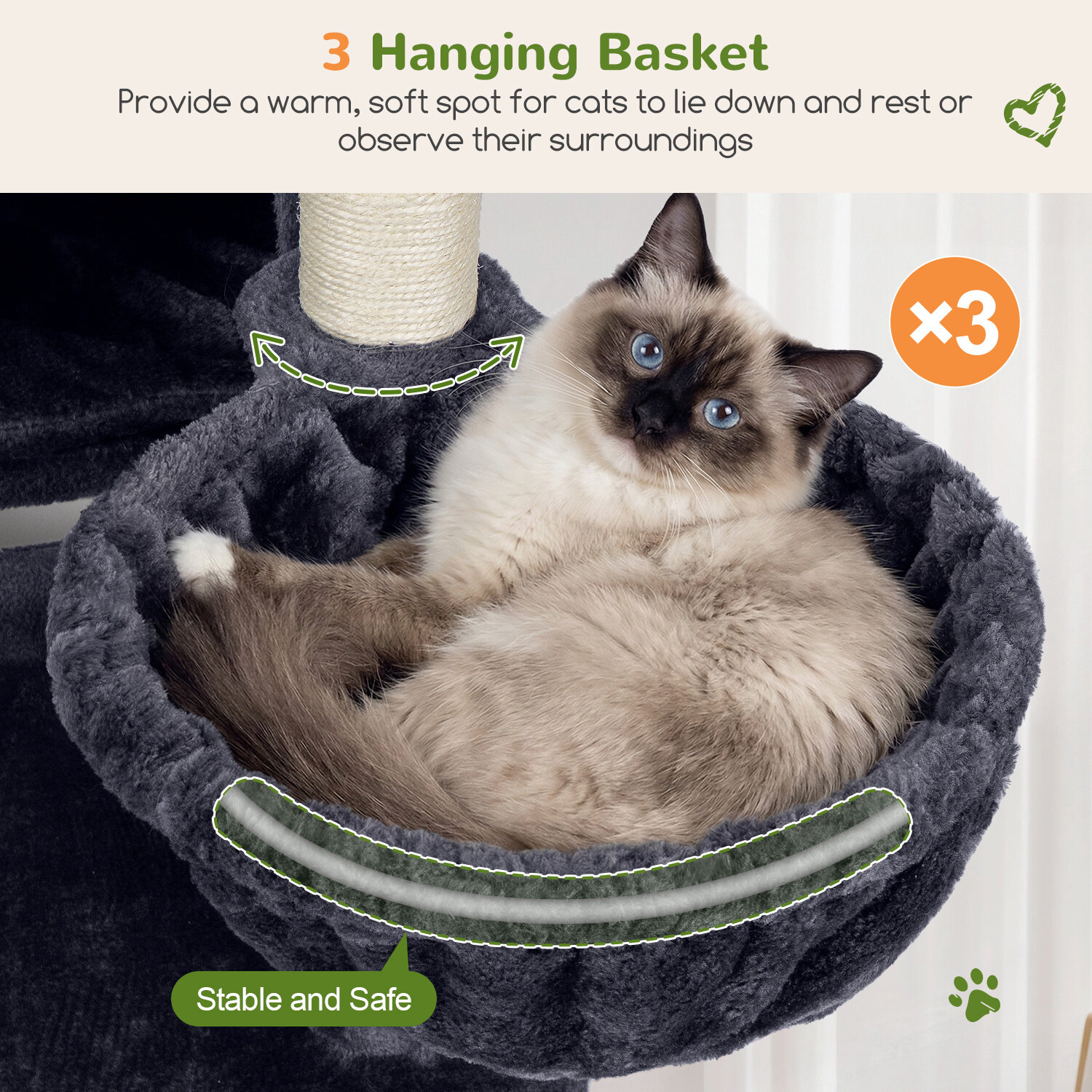 globlazer-f-series-f72g-arbre-chat-gris-fonc-183-cm image 5