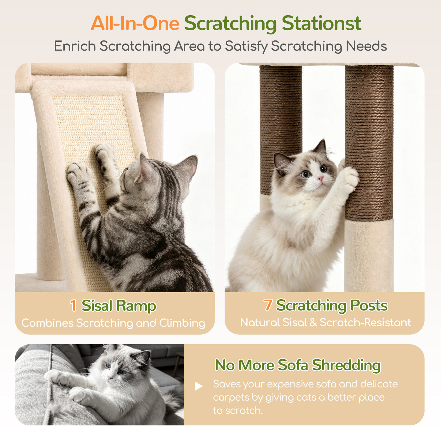 globlazer-f84g-arbre-chat-beige-84-pouces-grande-tour image 6