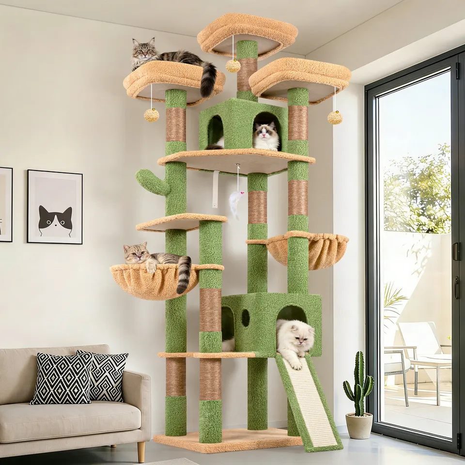 globlazer-f83d-arbre-a-chat-vert-cactus-211-cm image 1