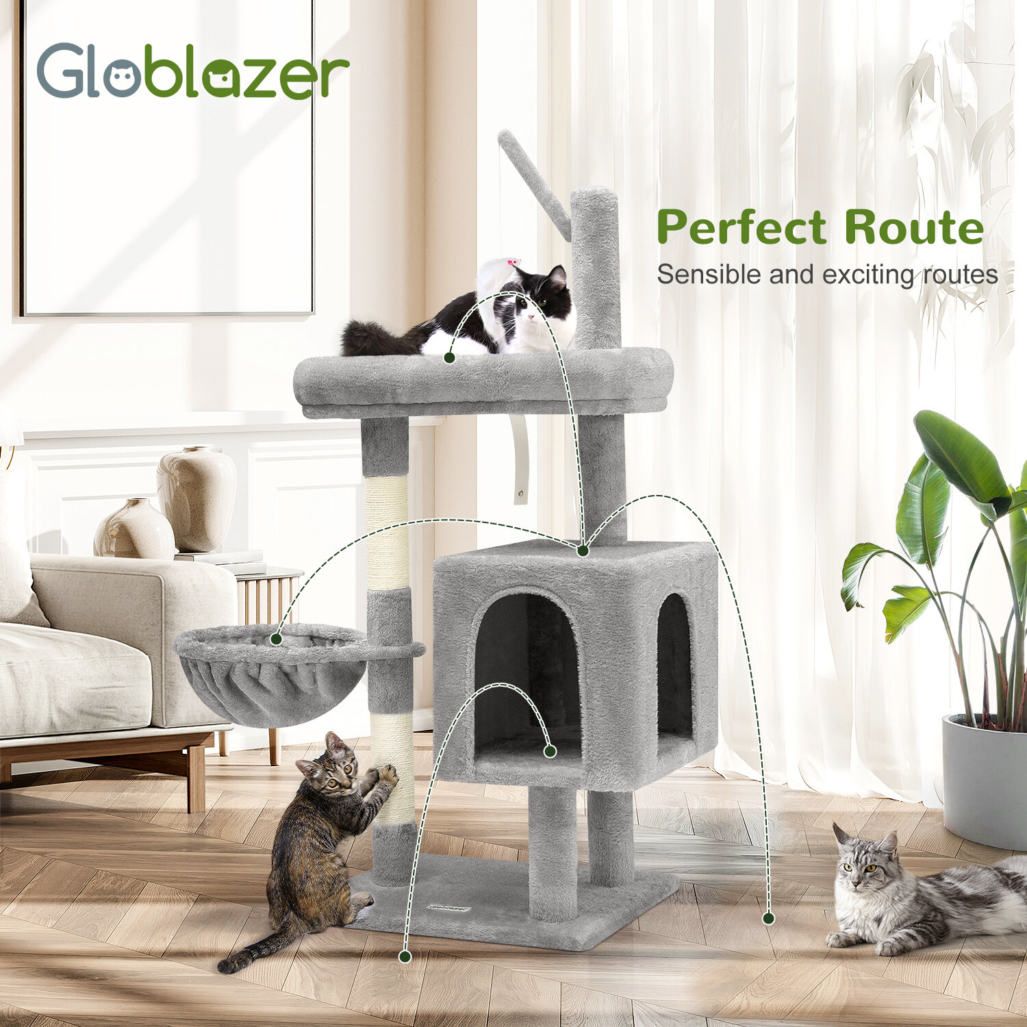 globlazer-f46c-arbre-chat-46-pouces-gris-clair image 3