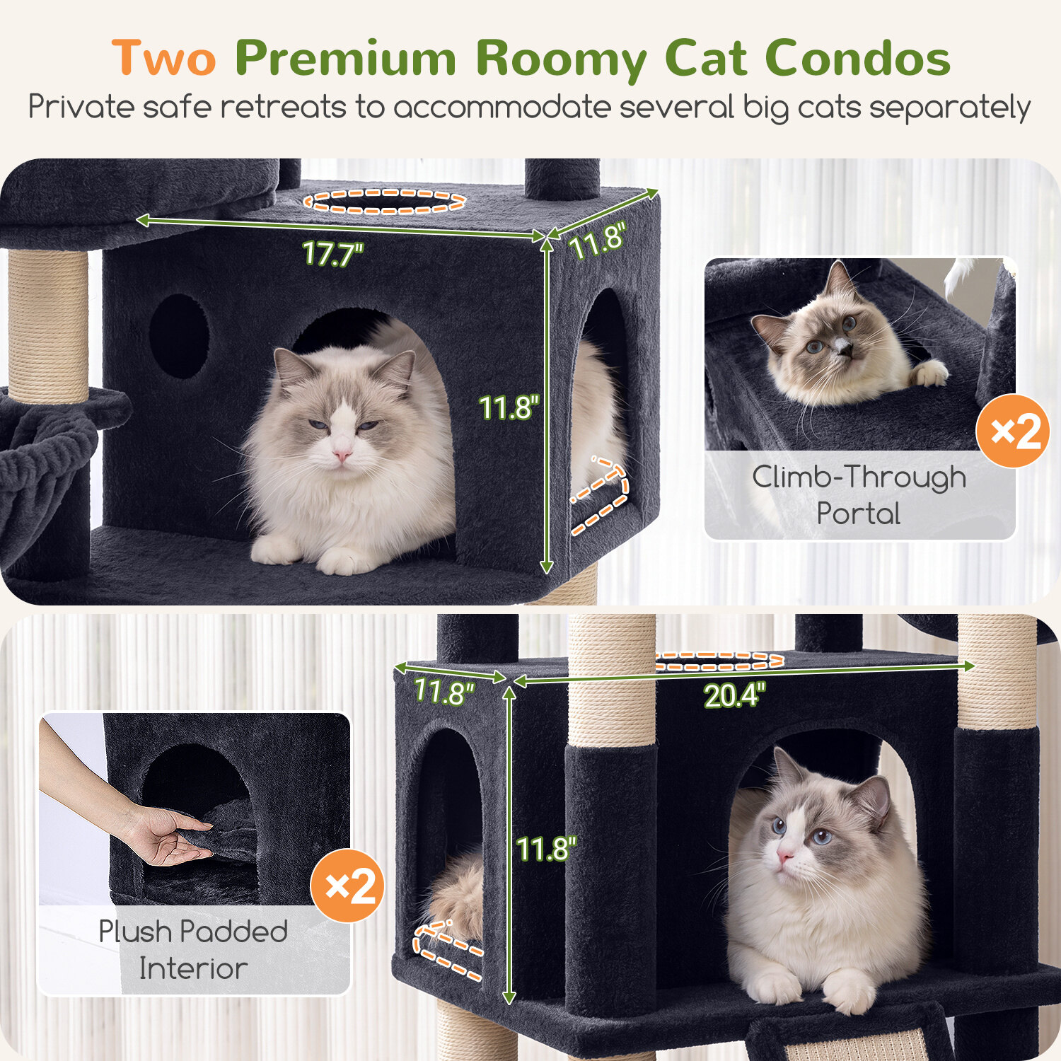 globlazer-f74h-arbre-chat-188-cm-gris-fonc-robuste image 3