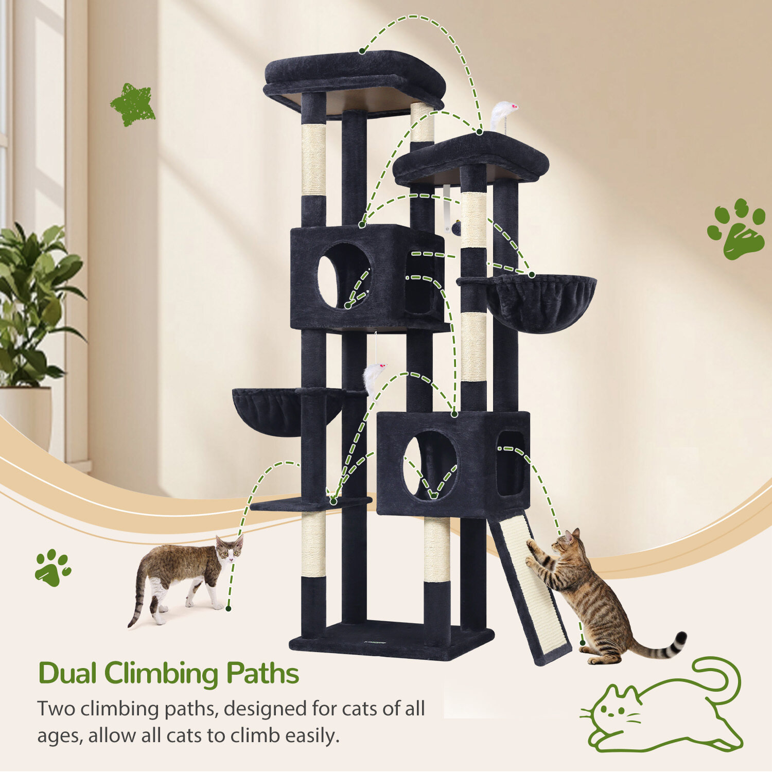 globlazer-s72e-arbre-chat-72-pouces-gris-fonc image 7