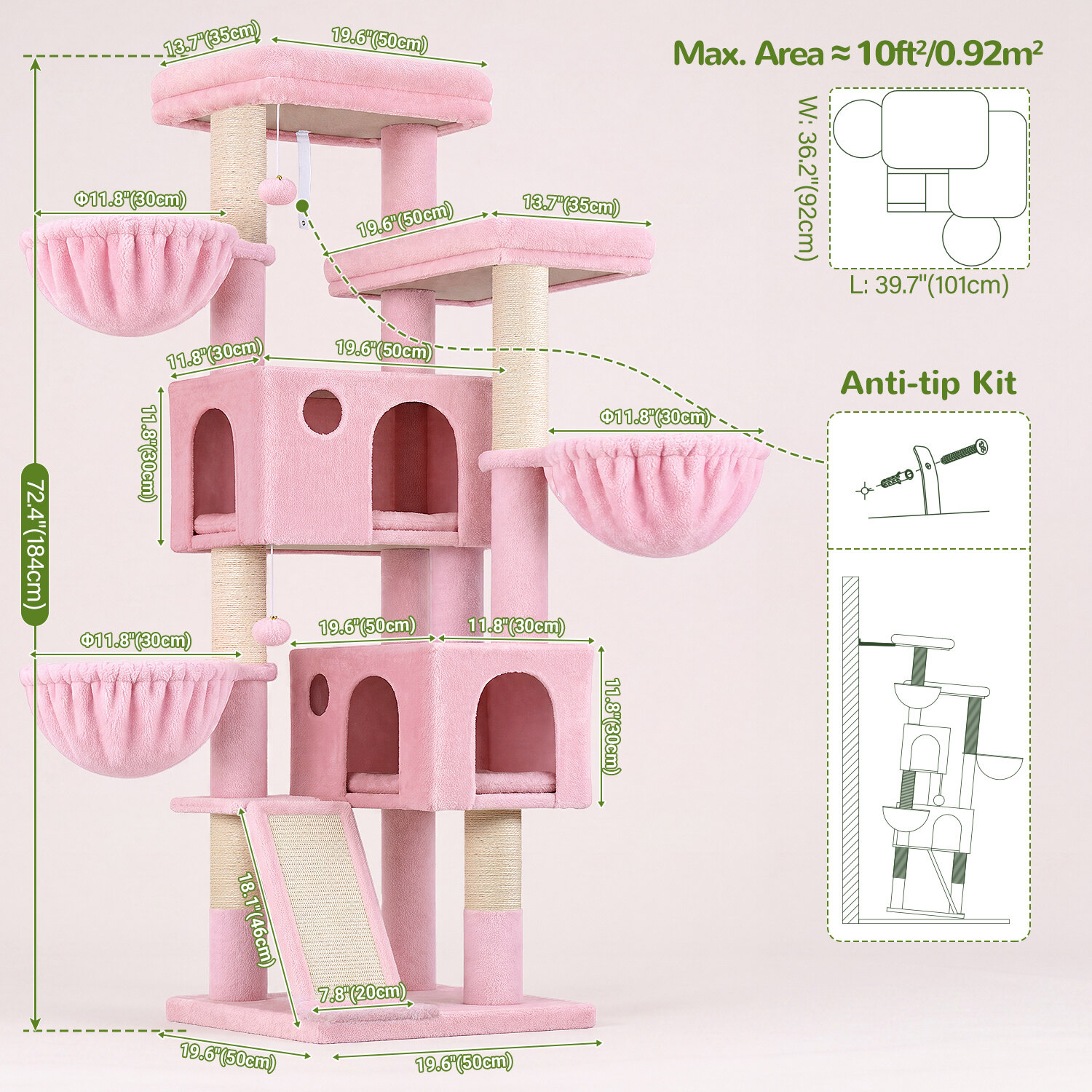 globlazer-f72g-arbre-chat-rose-183-cm-large image 8