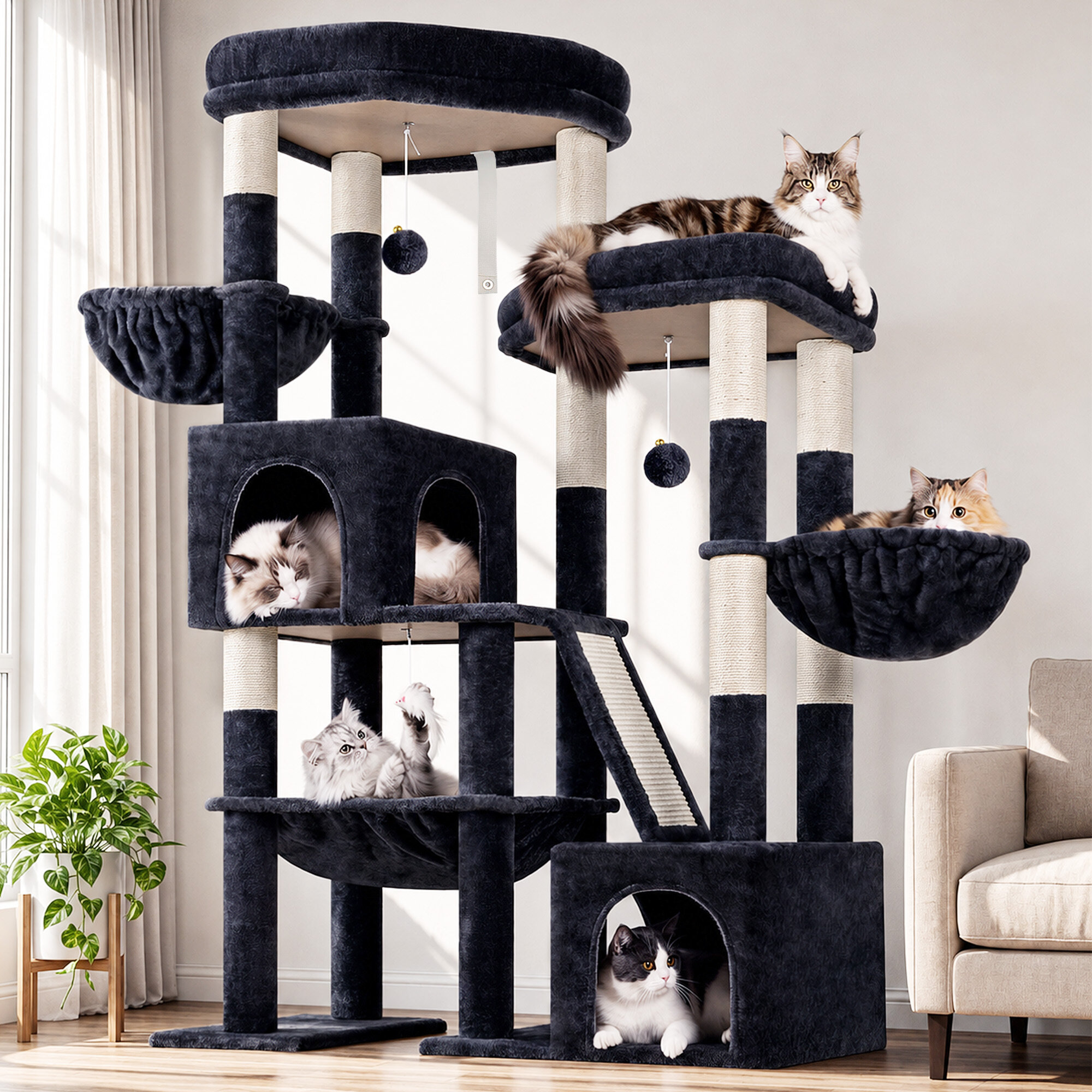 globlazer-s-series-s59-arbre-chat-gris-fonc-150-cm image 1