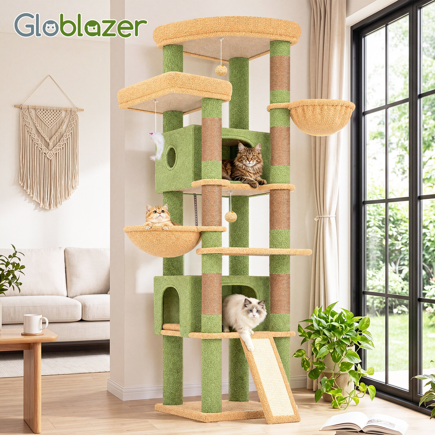 globlazer-s-series-s80c-arbre-chat-vert-cactus-80-pouces image 8